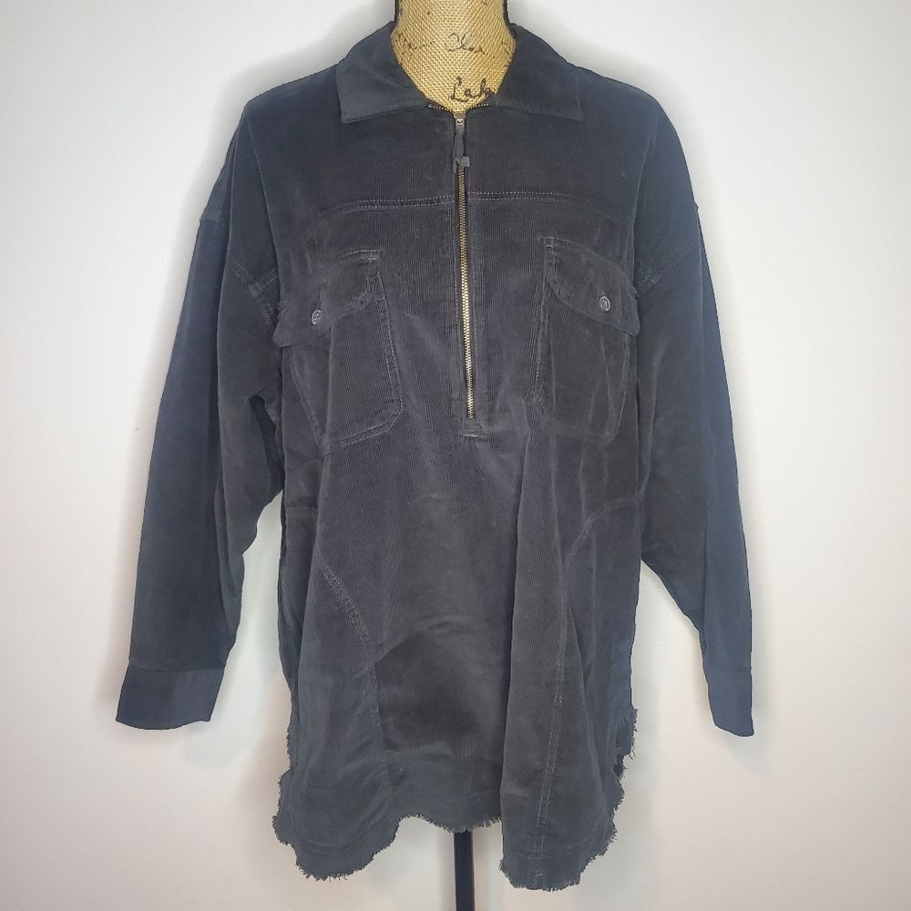 Aerie Offline Quarter Zip Corduroy Shacket Size Medium